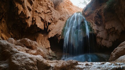 Naklejka premium Mooney Falls, Havasu Canyon, Havasupai Indian Reservation, Arizona, United States