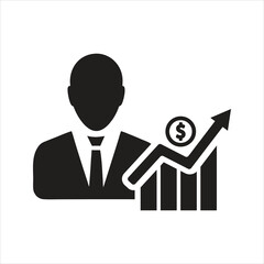 Shareholder icon. Investment.Business growth. Businessman icon