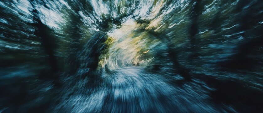Forest with tangible trees in the foreground and a distinct path in the middle