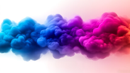 A vibrant cloud of colorful smoke in gradient hues of blue, purple, and pink shades