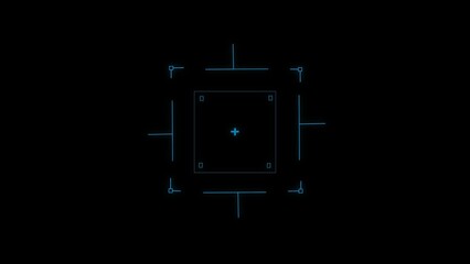  formation of square radar display with target in sight in center on a dark background from the Interface collection