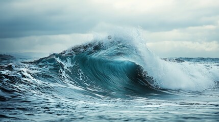 Fototapeta premium Dramatic Ocean Waves Crashing Against the Shore