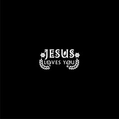  Jesus loves you icon isolated on dark background