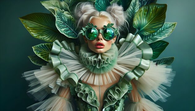 Emerald Elegance: Belleza Verde en Alta Costura