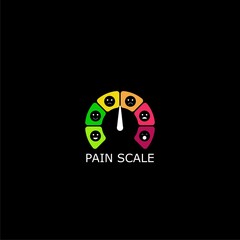 Pain scale color icon isolated on dark background