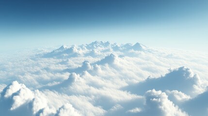 Obraz premium Serene Sky View with Soft White Clouds and Blue Horizon