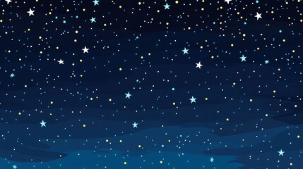 Obraz premium Starry Night Sky Illustration with Twinkling Stars