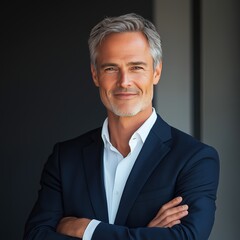 Professional Man with Confident Pose in Formal Shirt High-Quality Photo