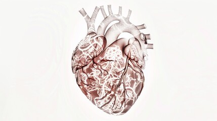 a human heart, with intricate lace patterns overlaying it