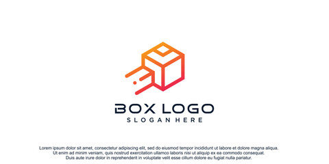 Box icon vector logo design with creative concept Premium Vector