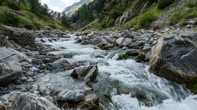 Mountain River in Alpine Setting