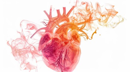 a human heart, with luminous tendrils reaching outwards