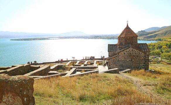 Stunning Sevanavank Monastery Complex on a Northwestern Shore of Lake Sevan, Gegharkunik Province, Armenia