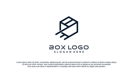 Box icon vector logo design with creative concept Premium Vector