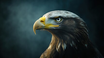 Fototapeta premium A close-up of a majestic eagle with sharp features and intense gaze.