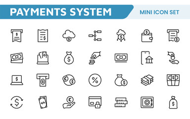 Digital Payments Icon Set. Sleek and modern icons for e-commerce, online transactions, and fintech apps, designed to enhance user interfaces and streamline payment processes.