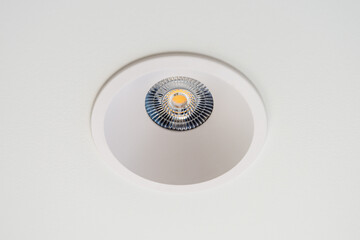 Close-up of LED lights embedded in the ceiling