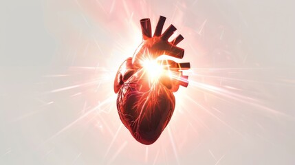 a human heart, with radiant