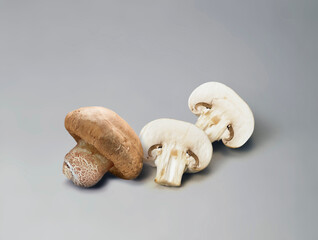 버섯, 표고버섯, 식재료, 자르다, 컨셉, 다르다