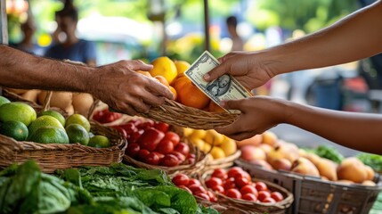Fresh Produce Purchase at a Local Market