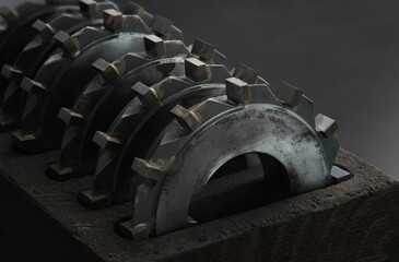 circular cutter blade special tool material carbide and steel for metalwork industry.