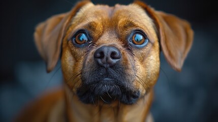 Obraz premium Funny dog face when he realizes he needs to see a vet