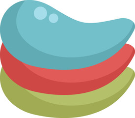 Colorful slime blobs are stacked on top of each other, creating a playful and vibrant illustration