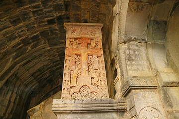 Stunning Khachkar or Armenian Cross-stone at  Medieval Haghpat Monastery, UNESCO World Heritage...