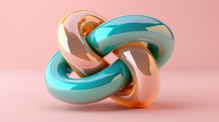 Abstract shapes in blue and orange. AI.