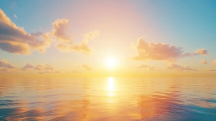 Obraz premium Serene Sunrise Over Calm Ocean Waters