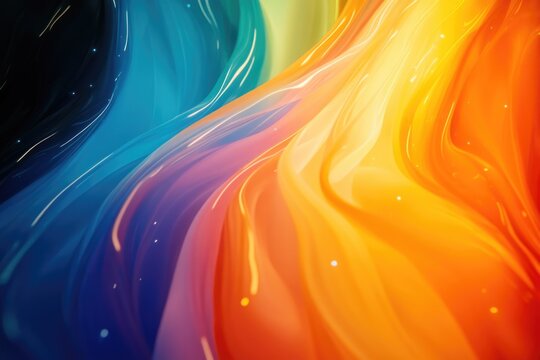 Rainbow Colored Liquid Close Up
