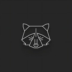 A minimalistic line art representation of a raccoon?s face.