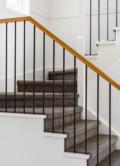 Modern home staircase design close up