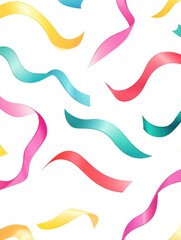 Colored Ribbons on White Background