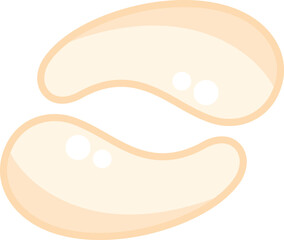 Two beige hydrogel eye patches are shown, promising relaxation and skin rejuvenation