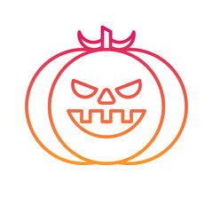 Pumpkin Halloween, horror, Mystery, and Scary Gradient Line Icon