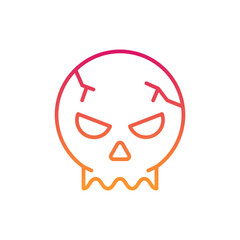 skull Halloween, horror, Mystery, and Scary Gradient Line Icon