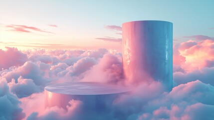 Elevated Cylindrical Structure Emerging from Soft Clouds