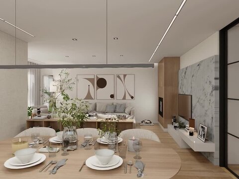 SALON COMEDOR DE DISE&Ntilde;O DE CASA CON JARDIN DE ESTILO CONTEMPORANEO 