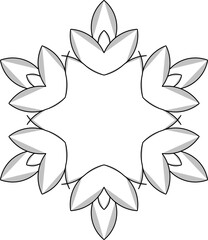 Sketch vector illustration silhouette design detail decorative floral ornament mandala rosette classic vintage ethnic