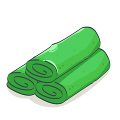 Dadar Gulung Illustration, Indonesian Traditional Food