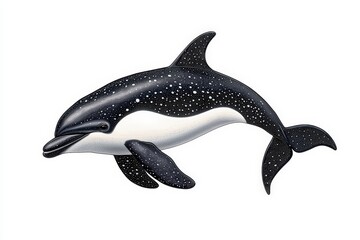 Fototapeta premium Dolphin illustration, white isolate background