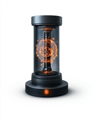 Futuristic energy device on white background