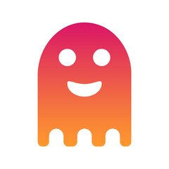 Happy Ghost Halloween, horror, Mystery, and Scary Gradient Icon Set