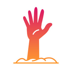 zombie hand graveyard Halloween, horror, Mystery, and Scary Gradient Icon Set