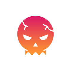 Naklejka premium skull Halloween, horror, Mystery, and Scary Gradient Icon Set