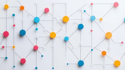 Vibrant Minimalist Business Connection Diagram