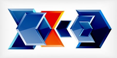 Vector 3d arrow techno design template