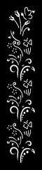 A whimsical, abstract vector featuring floral motifs and flowing swirls