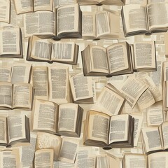 Obraz premium Open Books Seamless Pattern Design
